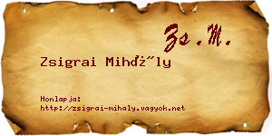Zsigrai Mihály névjegykártya