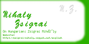 mihaly zsigrai business card